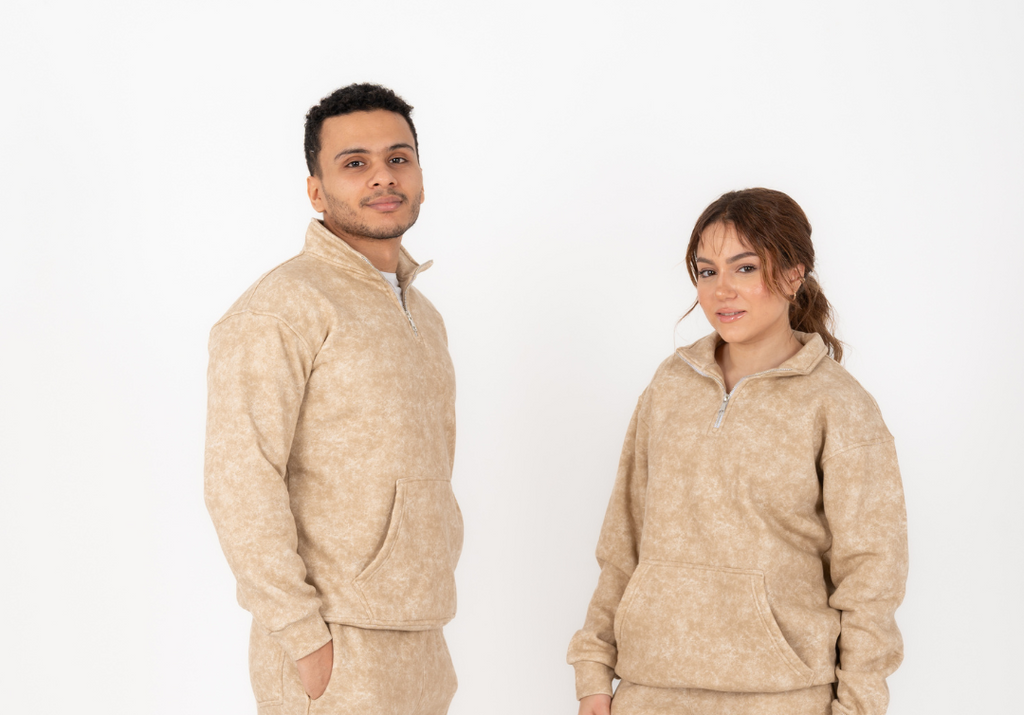 Half-zip hoodie in smoky