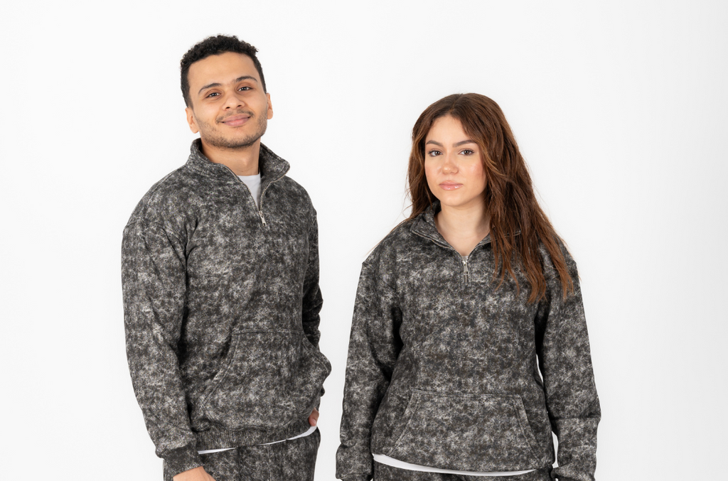 Half-zip hoodie in smoky