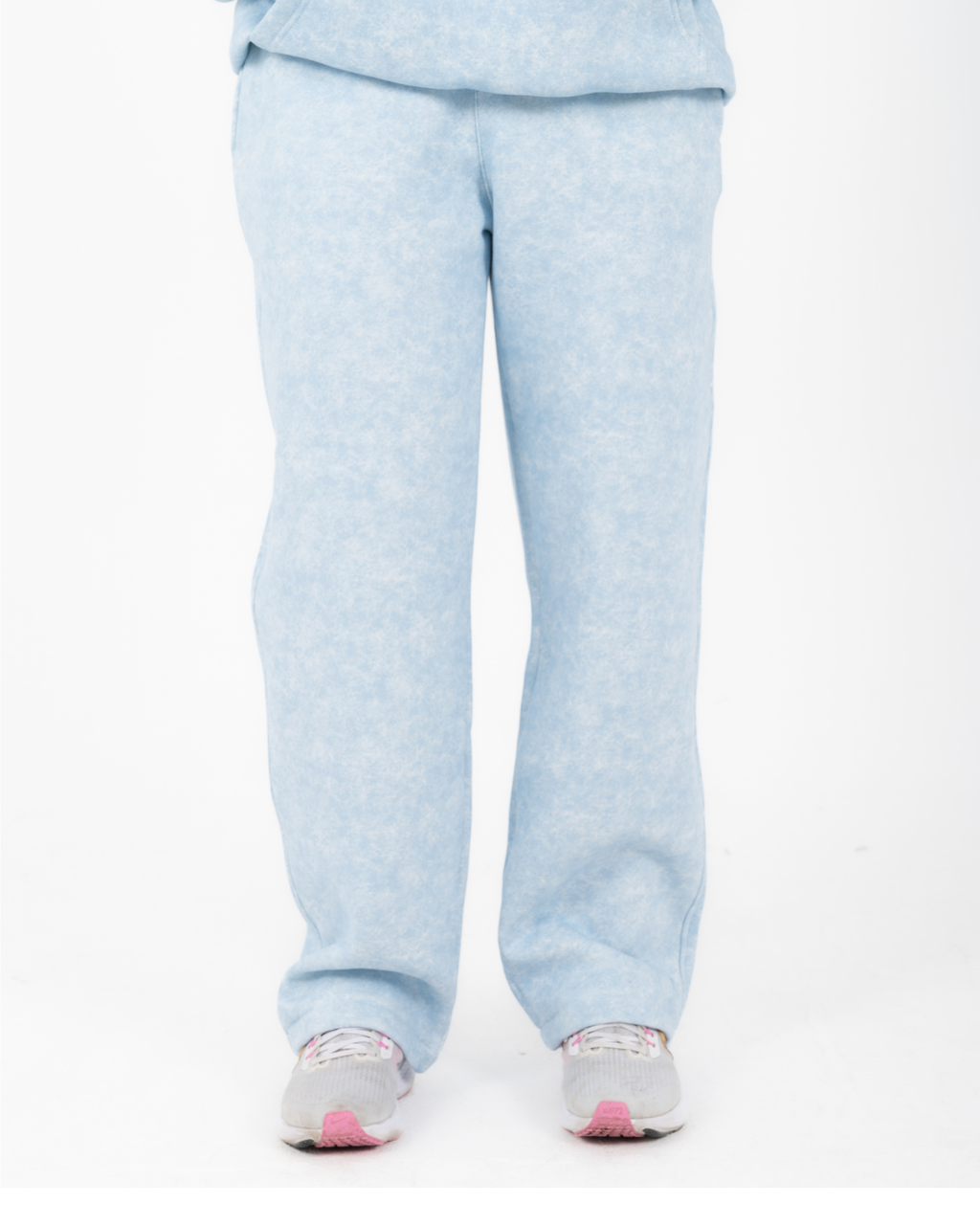 Half-zip hoodie & wide-leg sweatpants in smoky baby blue