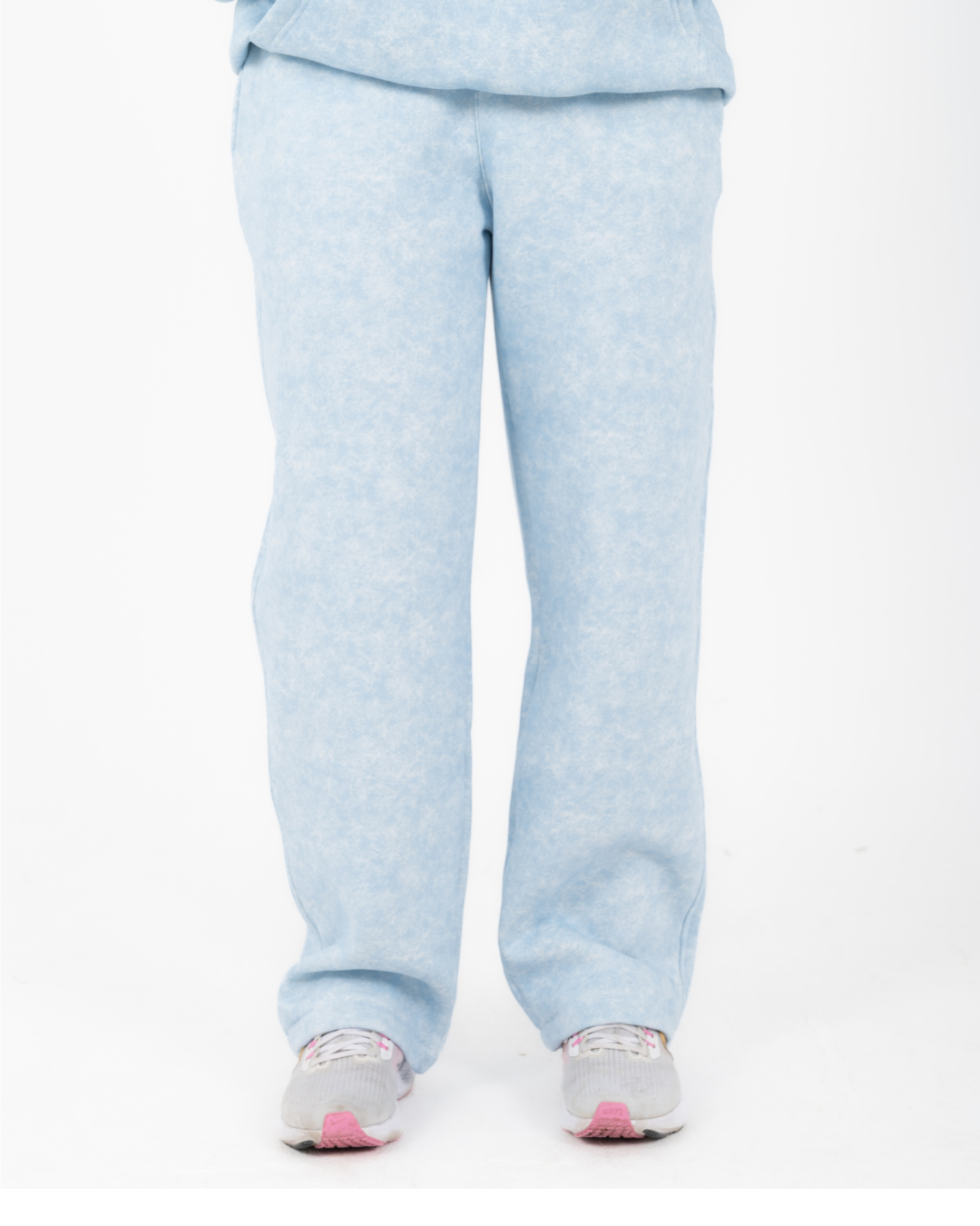 Half-zip hoodie & wide-leg sweatpants in smoky baby blue