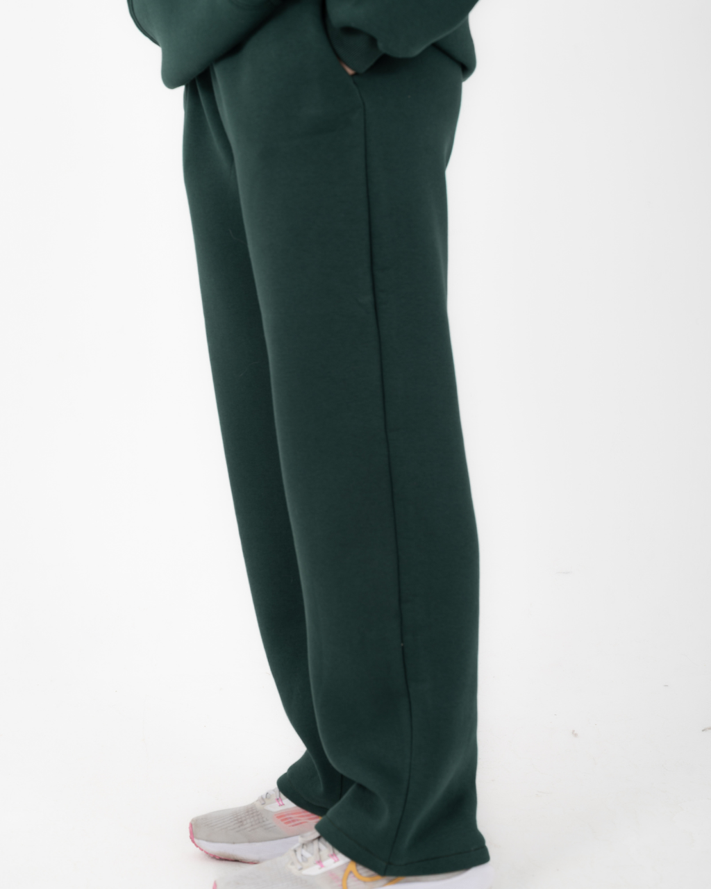 Half-zip hoodie & wide-leg sweatpants in Green