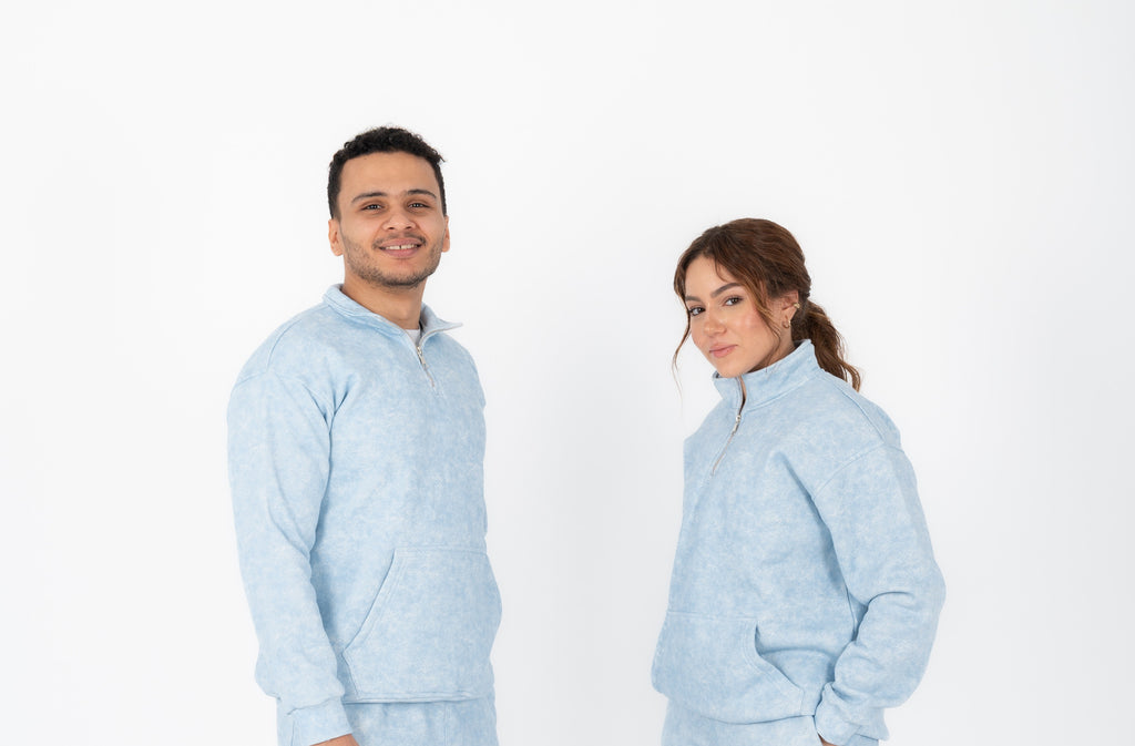 Half-zip hoodie in smoky