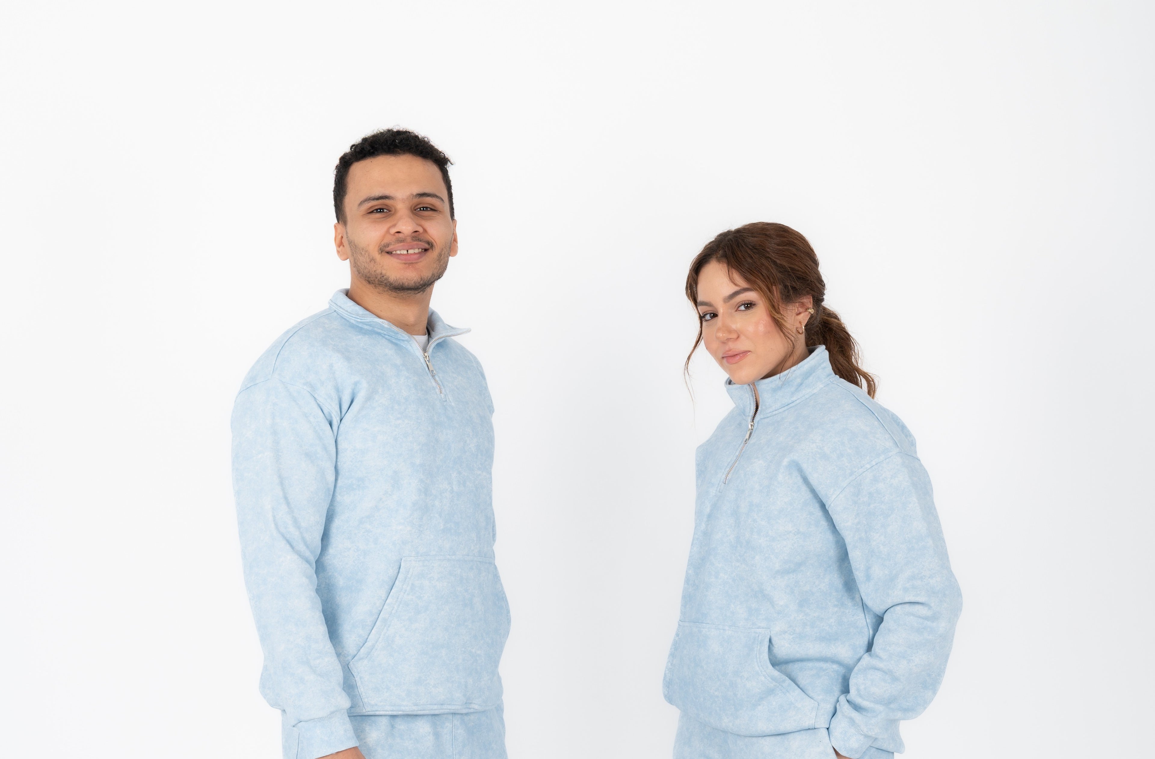 Half-zip hoodie in smoky